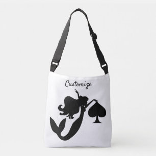 Black Spade Mermaid Silhouette Thunder_Cove Crossbody Bag