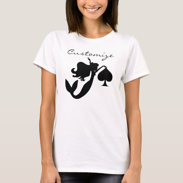 Black Spade Mermaid Silhouette Thunder_Cove  T-Shirt (Front)