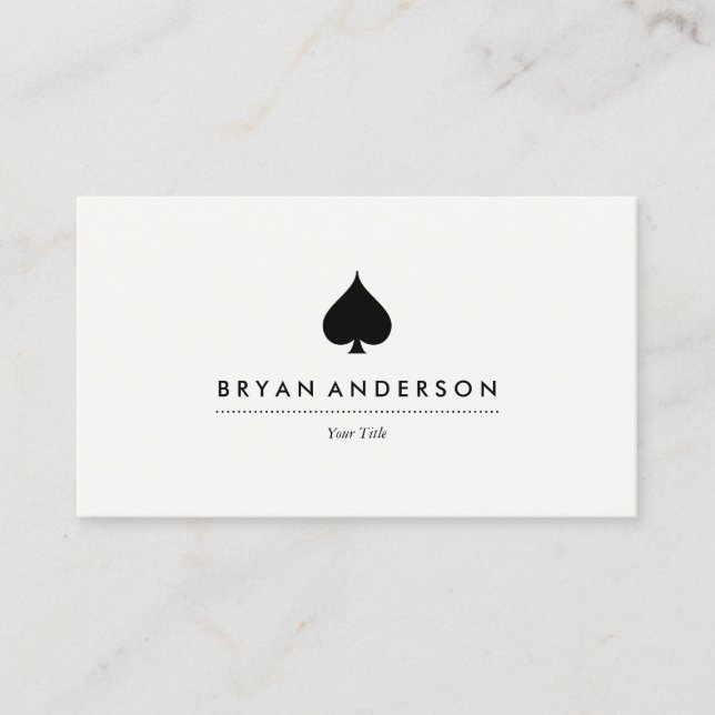 Black Spade Symbol Business Card (Front)