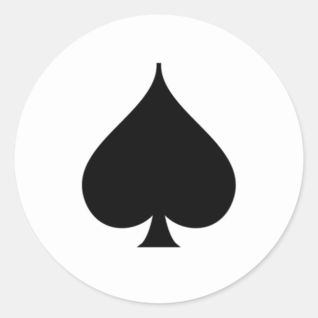 Black Spade Symbol Sticker (Front)