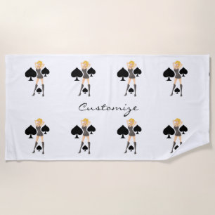 Black Spades Blonde Queen Thunder_Cove  Beach Towel