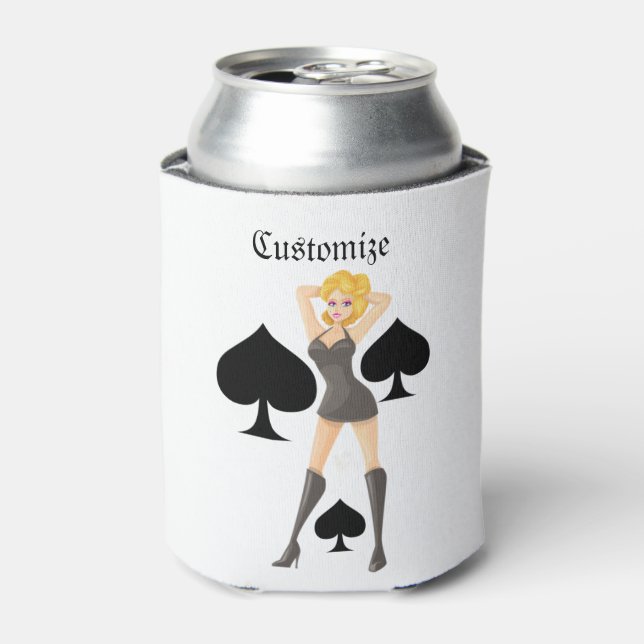 Black Spades Blonde Queen Thunder_Cove Can Cooler (Can Front)