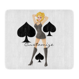 Black Spades Blonde Queen Thunder_Cove Cutting Board