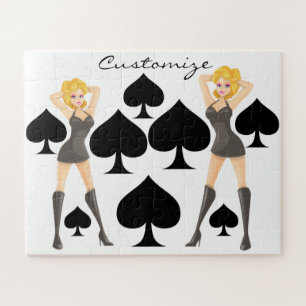 Black Spades Blonde Queen Thunder_Cove Jigsaw Puzzle