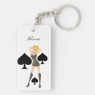 Black Spades Blonde Queen Thunder_Cove Key Ring