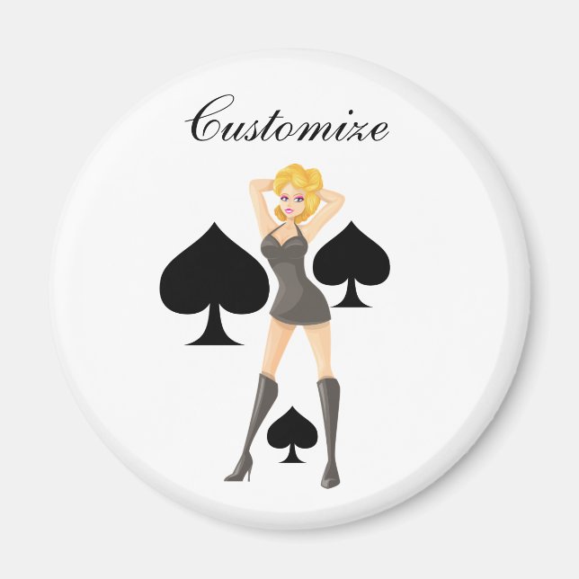 Black Spades Blonde Queen Thunder_Cove Magnet (Front)
