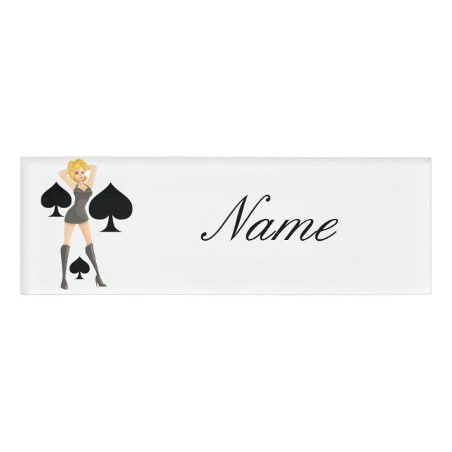 Black Spades Blonde Queen Thunder_Cove Name Tag (Front)