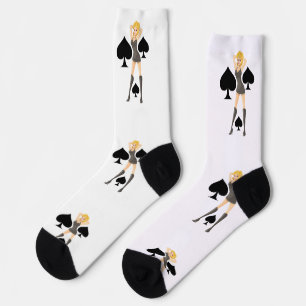 Black Spades Blonde Queen Thunder_Cove Socks