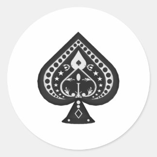 Black Spades: Playing Cards Suit: Classic Round Sticker
