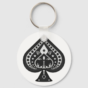 Black Spades: Playing Cards Suit: Key Ring