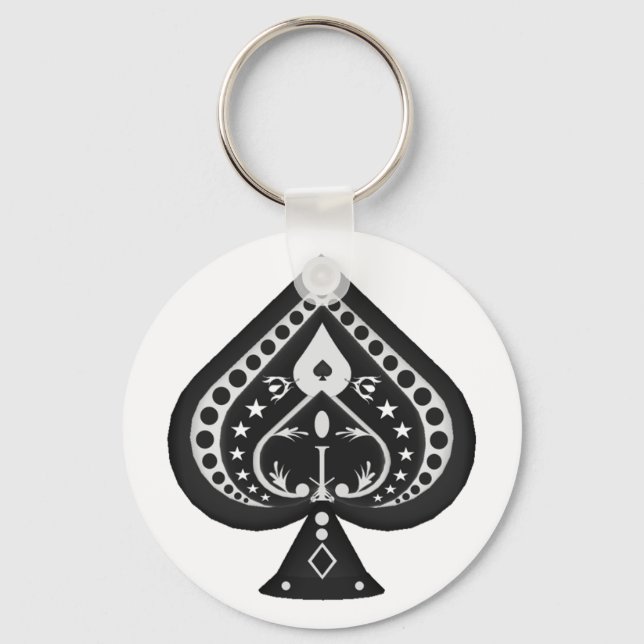 Black Spades: Playing Cards Suit: Key Ring (Front)