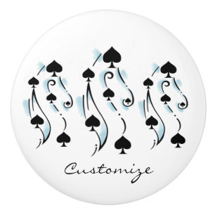 Black Spades Tattoo Style Thunder_Cove Ceramic Knob