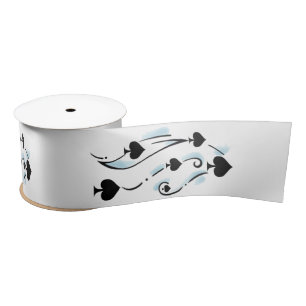 Black Spades Tattoo Style Thunder_Cove Satin Ribbon