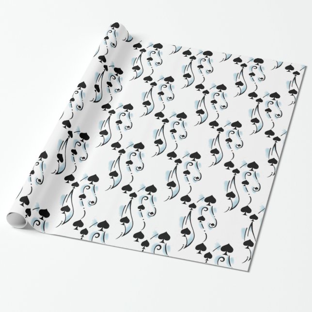 Black Spades Tattoo Style Thunder_Cove Wrapping Paper (Unrolled)