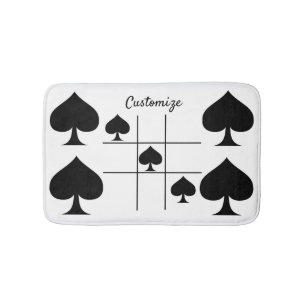 Black Spades Tic Tac Toe Thunder_Cove Bath Mat