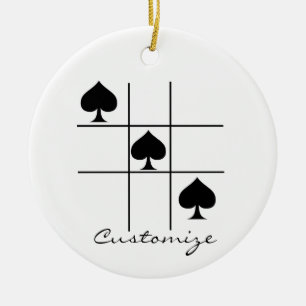 Black Spades Tic Tac Toe Thunder_Cove Ceramic Tree Decoration