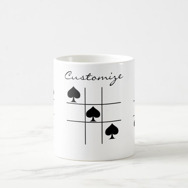 Black Spades Tic Tac Toe Thunder_Cove Coffee Mug (Center)