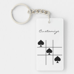 Black Spades Tic Tac Toe Thunder_Cove Key Ring