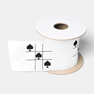 Black Spades Tic Tac Toe Thunder_Cove Satin Ribbon