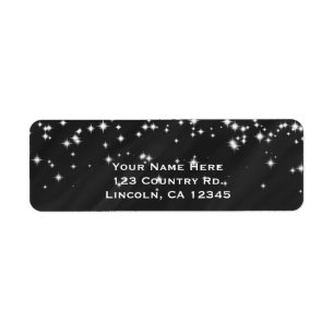 Black & Sparkle Stars Elegant Glamour Invitation