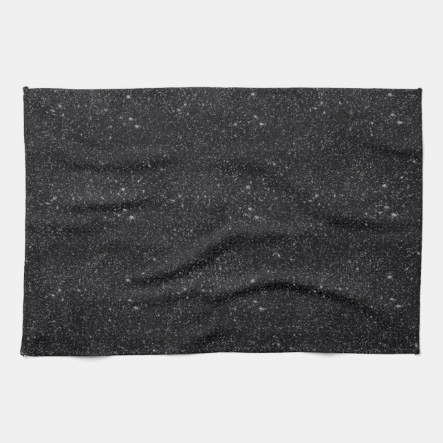 Black Sparkles Tea Towel (Horizontal)