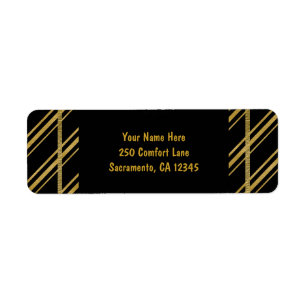 Black & Sparkling Gold Candy Cane Stripe Holiday