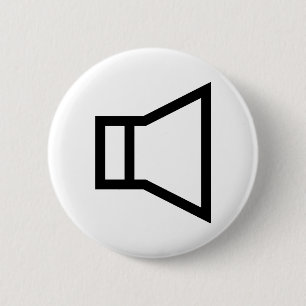 black speaker icon 6 cm round badge