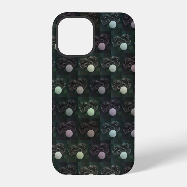 Black Speckled Lawn Bowls Pattern, iPhone Case (Back)