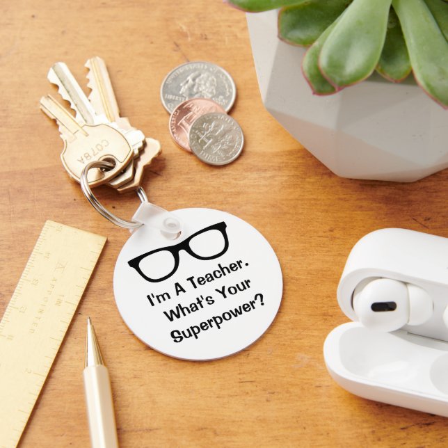 Black spectacles super teacher keychain gift (Desk)