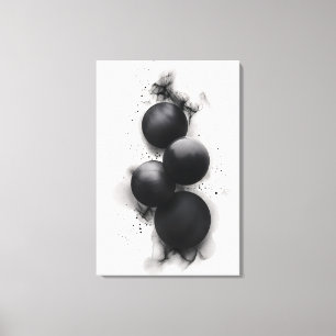 Black Spheres Modern Abstract Art Canvas Print