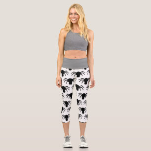 Black spider capri leggings