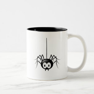 Black Spider Cute Halloween Gift Two-Tone Coffee Mug