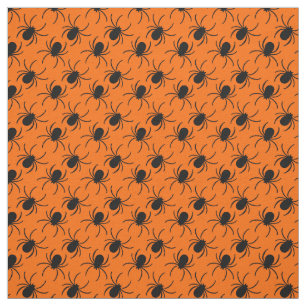 black spider halloween design fabric