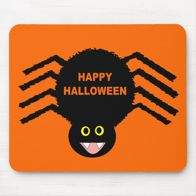 Black Spider Halloween Mousepad (Front)