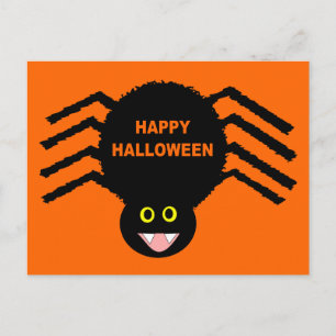 Black Spider Halloween Postcard
