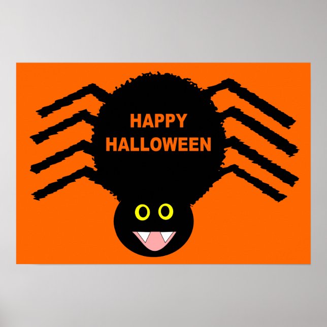 Black Spider Halloween Poster (Front)