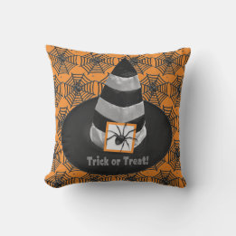 Black Spider Halloween Witch Hat / Spooky Cushion
