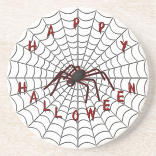 Black Spider In Web Coaster