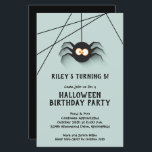 Black Spider Kids Halloween Birthday Invitations<br><div class="desc">Halloween party invitations feature a creepy black spider hanging from his web, fun for Halloween birthday party invitations for any age. Printed on value 110 lb semi-gloss paper. **White ENVELOPES ARE OPTIONAL and an additional cost. Be sure to double-check your order before adding it to your cart as what you...</div>
