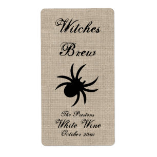 Black Spider on Burlap Wine Label