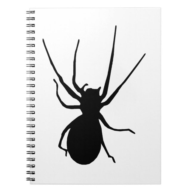 Black Spider Spiral Notebook (Front)