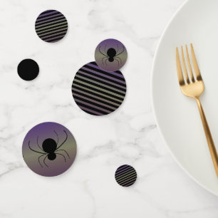 Black Spider Stripes Design Confetti