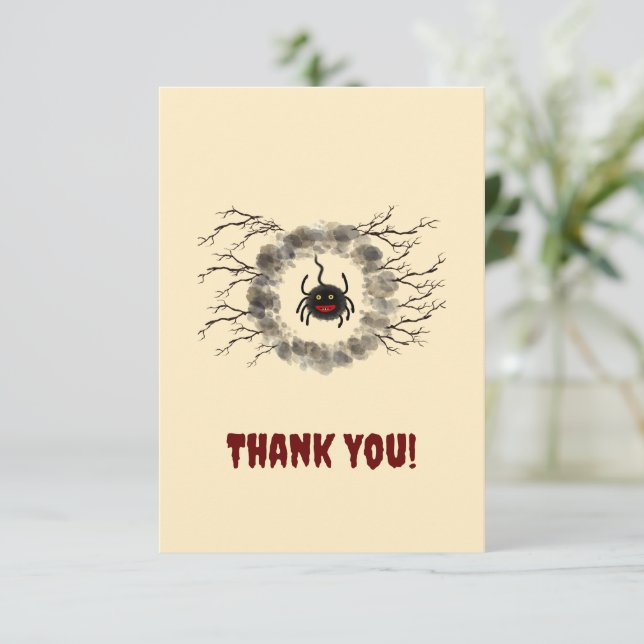 Black spider thank you card (Standing Front)