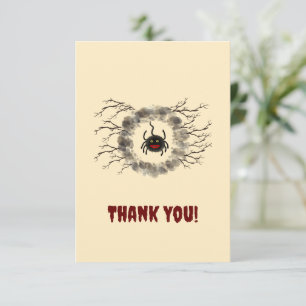 Black spider thank you card