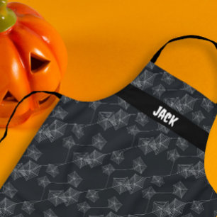 Black spider web, customisable Halloween Apron