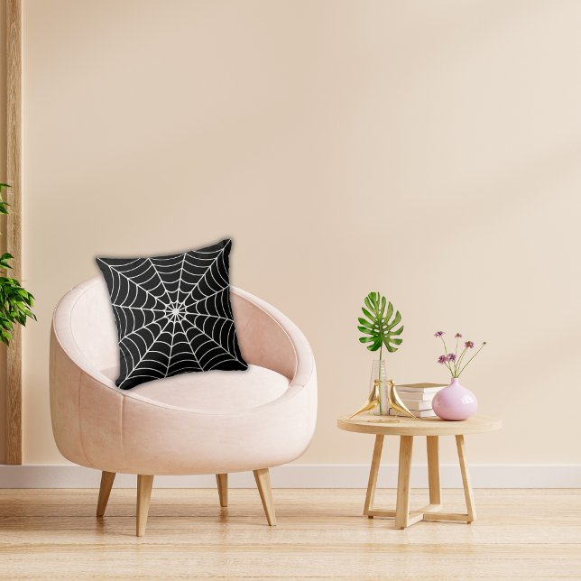 Black spider web Halloween party decor Cushion (Creator Uploaded)