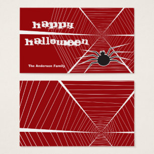 Black Spider & Web Halloween Party Favour Gift Tag