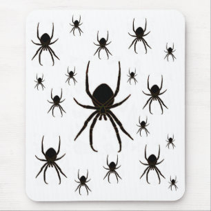 Black spiders, arachnid mouse mat