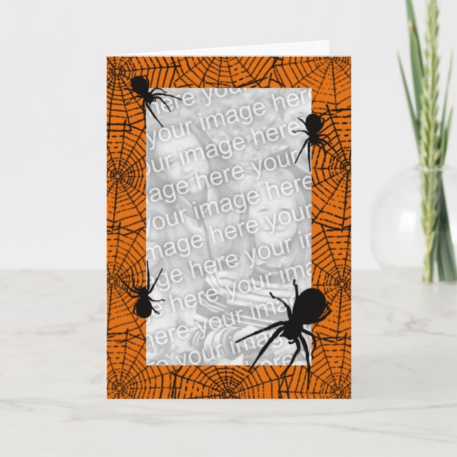 Black Spiders Photo Greeting Card (Front)