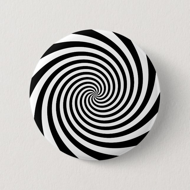 Black Spiral 6 Cm Round Badge (Front)